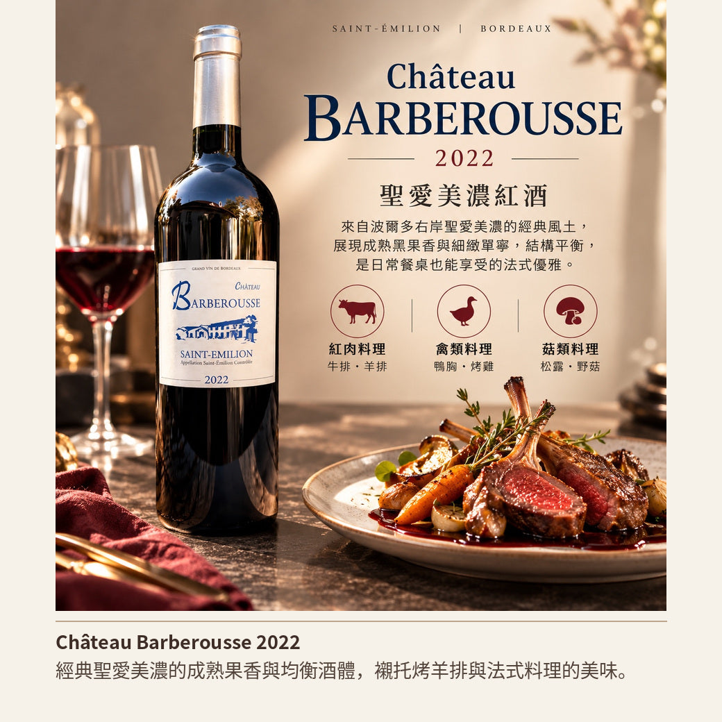 Château Barberousse 2022｜從法國 Saint-Émilion 認識經典波爾多紅酒